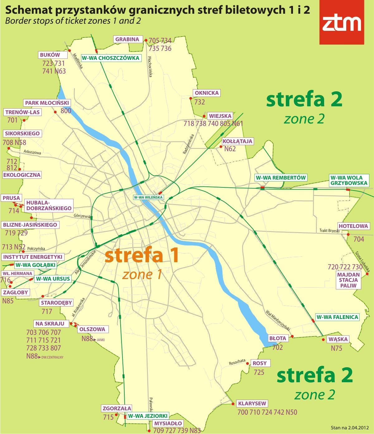 რუკა ვარშავის ზონა 1 2 
